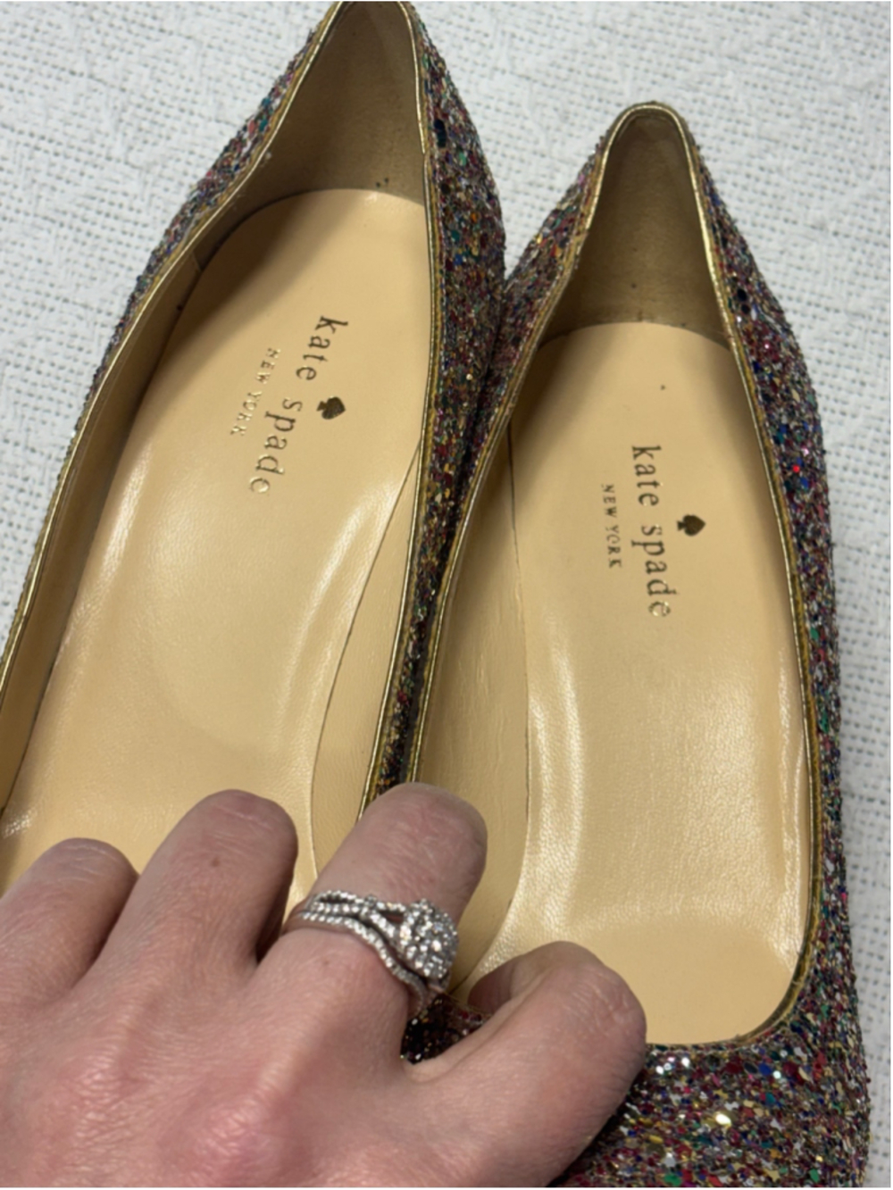 Kate Spade Karolina Multicolor Glitter Pumps Heels Size 9 EUC Dopamine Statement - Picture 8 of 11